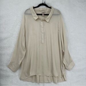 Dolan Left Coast Collection Anthropologie collared flowy top Women US 3X Plus